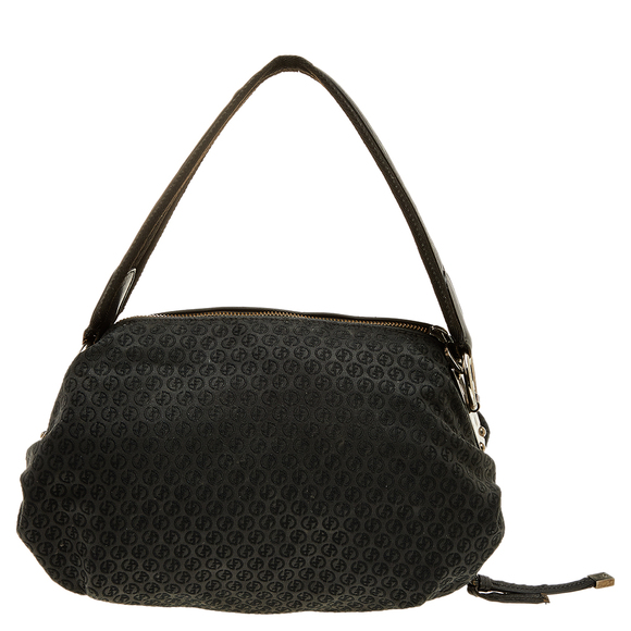 GIORGIO ARMANI Black Signature Canvas And Leather Shoulder Bag - Picture 4 of 9